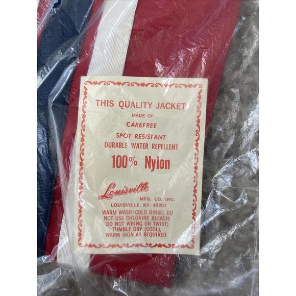 Vintage 80s Stewart & Stevenson Oil & Gas O&G Medium Red Nylon Jacket VTG NWT - Picture 4 of 4